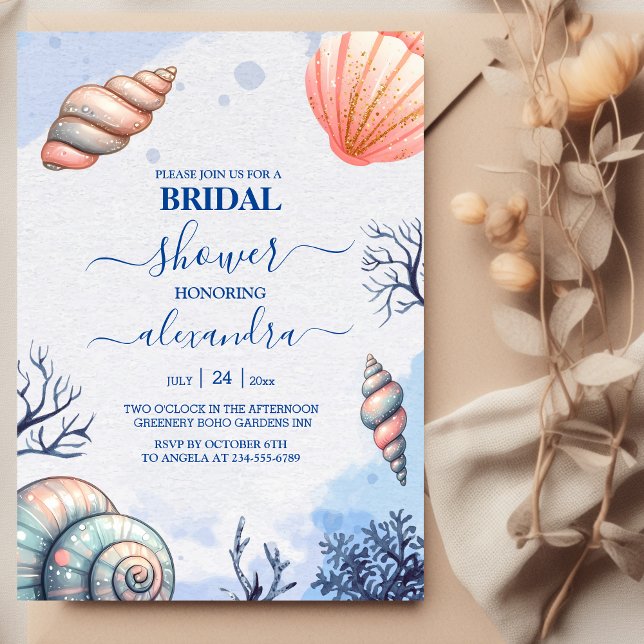 Invitación Acuarela Tropical Beach Seasheles Bridal Shower (Subido por el creador)
