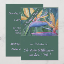 Invitación Acuarela tropical colorida Floral Cumpleaños