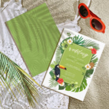 Acuarela Tropical con Toucan Boda Green ID577