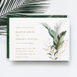 Invitación Acuarela tropical deja Boda de oro