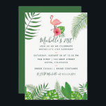 Invitación Acuarela tropical Flamingo rosa 21º cumpleaños<br><div class="desc">Pintura de color de agua follaje tropical 21ª invitación a la celebración del fiesta de cumpleaños con elegante personalizable de tipografía de escritura a mano para los detalles del evento.</div>