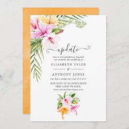 Invitación Acuarela Tropical Floral Beach Wedding Update
