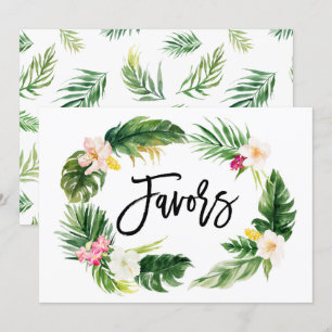 Invitación Acuarela Tropical Floral Favorece el Rótulo