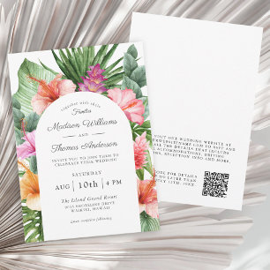 Invitación Acuarela tropical floral todo en un Boda