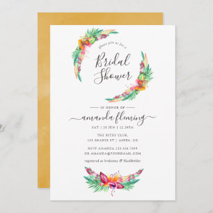 Invitación Acuarela Tropical Summer Beach Bridal Shower