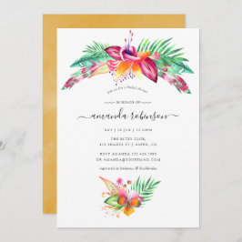 Invitación Acuarela Tropical Summer Beach Bridal Shower