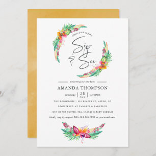 Invitación Acuarela Tropical Summer Beach Sip and See