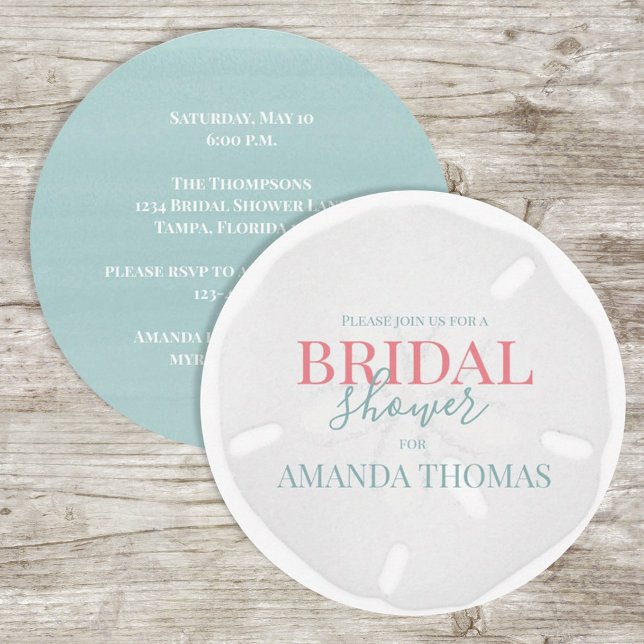 Invitación Acuarela Turquesa de arena dorada Dólar elegante I (Subido por el creador)