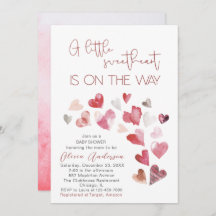 Acuarela, un corazón dulce está en camino bebé