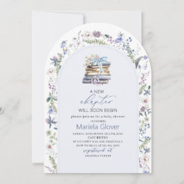 Invitación Acuarela Un Nuevo Capítulo Iniciar Baby Shower