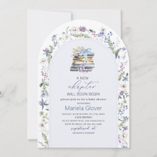 Invitación Acuarela Un Nuevo Capítulo Iniciar Baby Shower