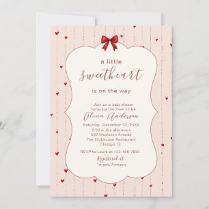 Invitación Acuarela un pequeño corazón dulce está en camino B
