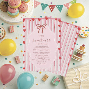 Invitación Acuarela un pequeño corazón dulce está en camino B