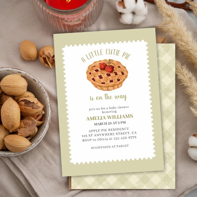 Invitación Acuarela Una pequeña tarta cúrcuma caída ducha beb (Subido por el creador)
