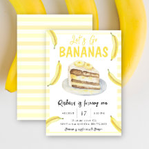 Acuarela Vamos Bananas Fiesta de Cumpleaños