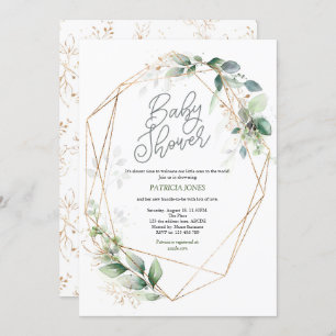 Invitación Acuarela, vegetación, Baby Shower neutro en género