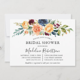 Invitación Acuarela Vegetación Floral Mezclada Ducha Bridal