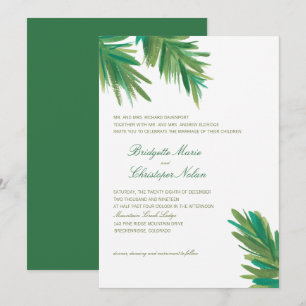 Invitación Acuarela Verde Pine Woods   BODA