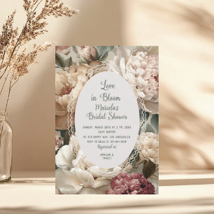 Invitación Acuarela Vintage Botánico amor en flor Novia S