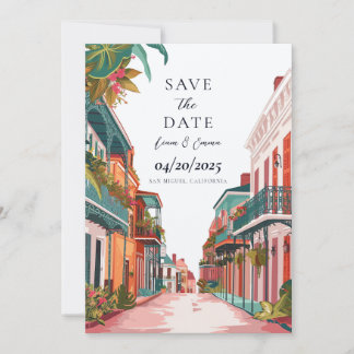 Invitación Acuarela Vintage de Nueva Orleans para Salvar la F