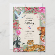 Acuarela vintage rústica floral animales salvajes