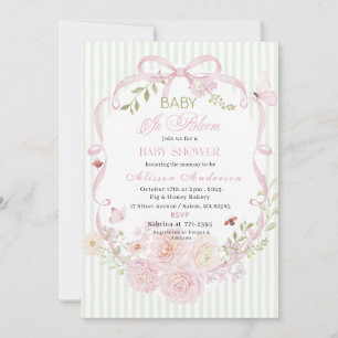 Invitación Acuarela Wildflower Bebé en Flor Baby shower