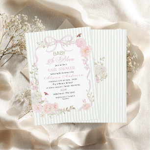 Invitación Acuarela Wildflower  Bebé en Flor Babyshower