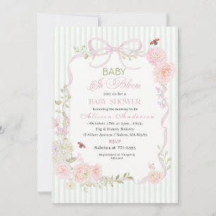 Invitación Acuarela Wildflower Bebé en Flor Chorreo de bebé