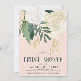 Invitación Acuarela y Purpurina Rosa ducha de novia