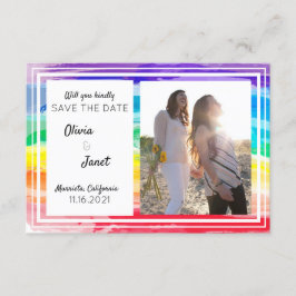 Invitación Acuarelas Arcoíris Boda Salva la Fecha FOTO