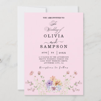 Invitación acuarelas Botánica Moderna boda de verano