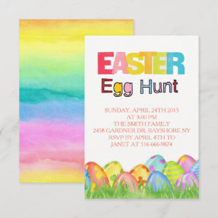 Invitación Acuarelas de caza de huevos de Pascua