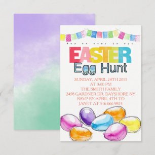 Invitación Acuarelas de la caza del huevo de Pascua