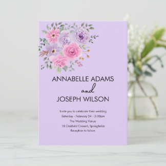 Invitación acuarelas Florales Botánico Moderno Boda