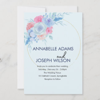Invitación acuarelas Florales Botánico Moderno Boda