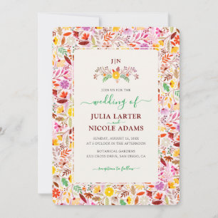 Invitación Acuarelas Vibrantes Flores de Tulipán de Verano Bo