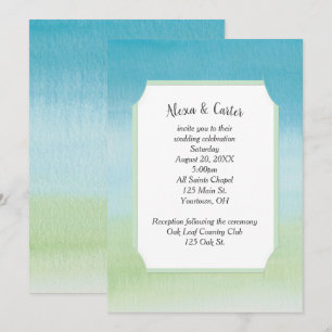 Invitación Acuario De Acuarela Y Boda Verde