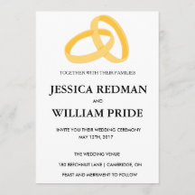 Invitación adaptable de la boda de los anillos