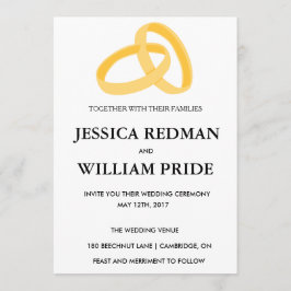 Invitación adaptable de la boda de los anillos