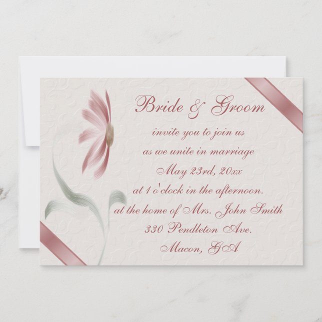 Invitación adaptable del boda de la margarita (Anverso)