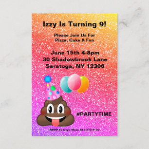 Invitación adaptable del cumpleaños de la emoji