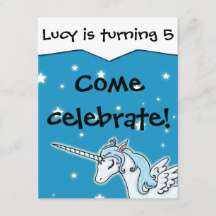 Invitación adaptable del cumpleaños del unicornio