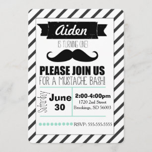 Invitación adaptable del fiesta del bigote