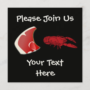 Invitación adaptable del filete y de la langosta