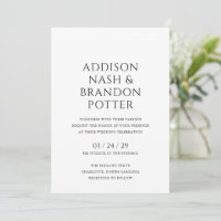 Addison Black and White Classic Elegant Wedding