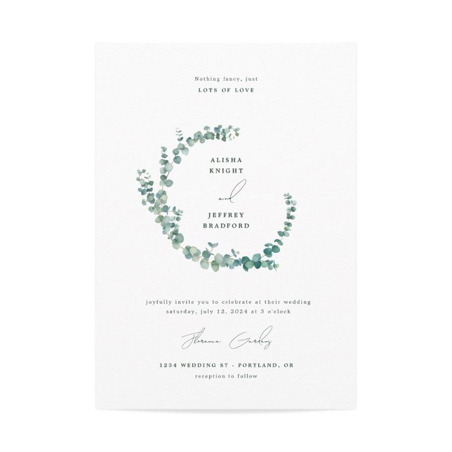 Invitación Adelaide Boda Watercolor Eucalyptus (Subido por el creador)