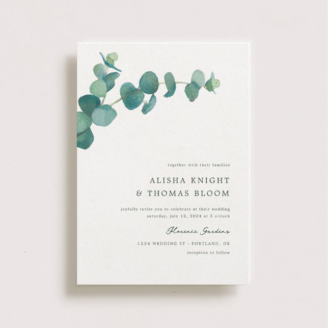 Invitación Adelaide Boda Watercolor Eucalyptus (Subido por el creador)