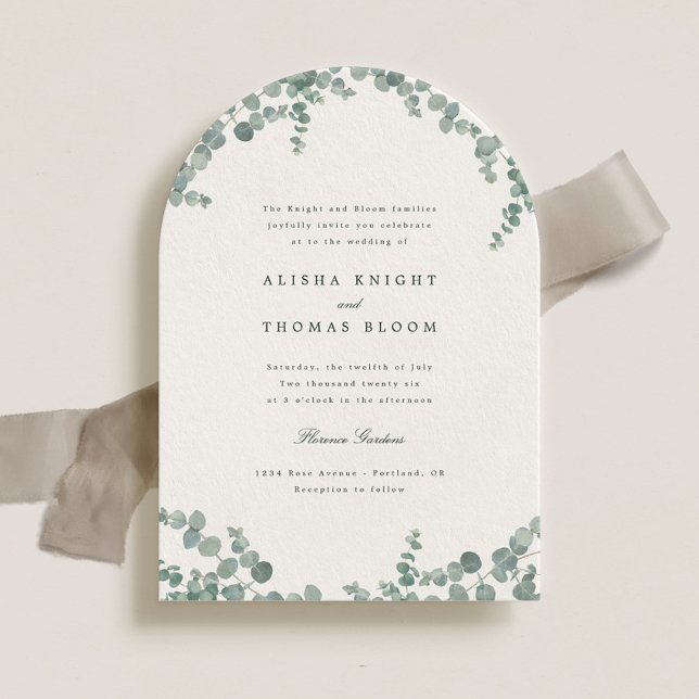 Invitación Adelaide Watercolor Eucalyptus Greenery Boda (Subido por el creador)