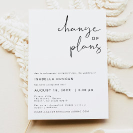 Invitación ADELLA Cambio de Planes de Boda Minimalista Modern
