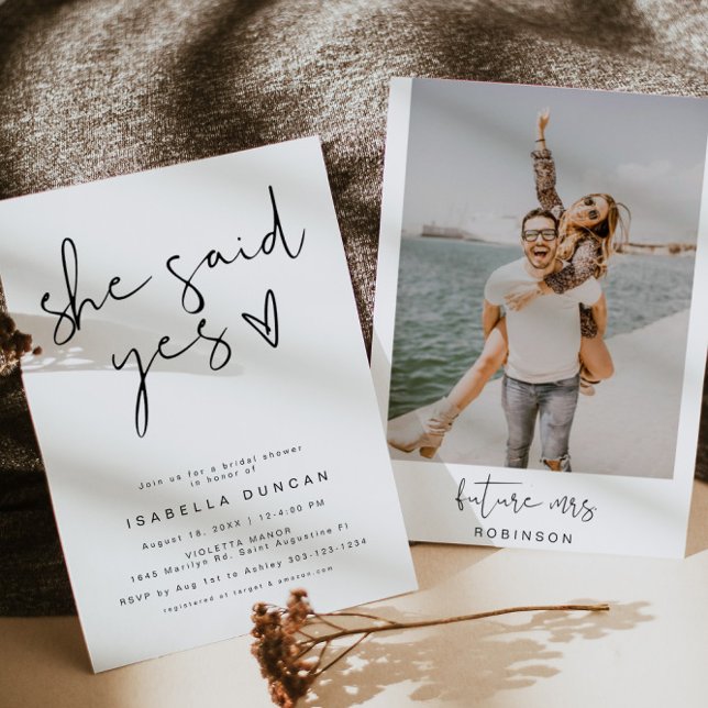 Invitación ADELLA Dijo Sí Ducha Mínima Moderna De Novias (Subido por el creador)
